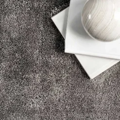 Kirklands Home Shag Washable Area Rug, 6x9 Gray Outlet