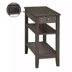 Kirklands Home 2-Shelf Charging Accent Table Gray Best