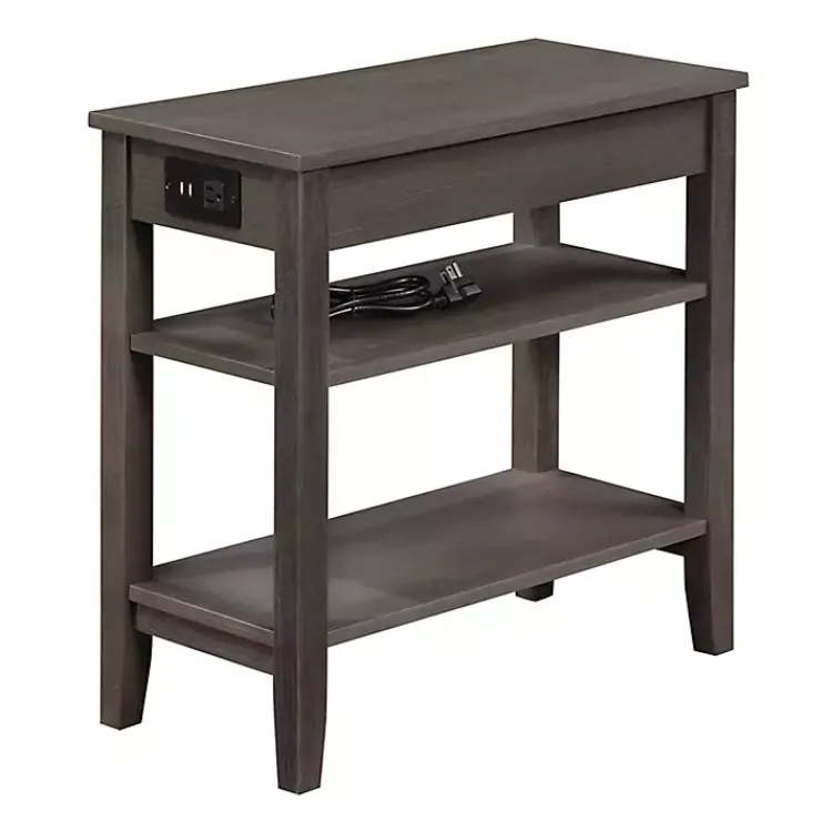 Kirklands Home 2-Shelf Charging Accent Table Gray Best
