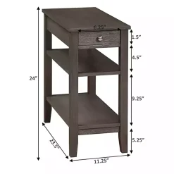 Kirklands Home 2-Shelf Charging Accent Table Gray Best