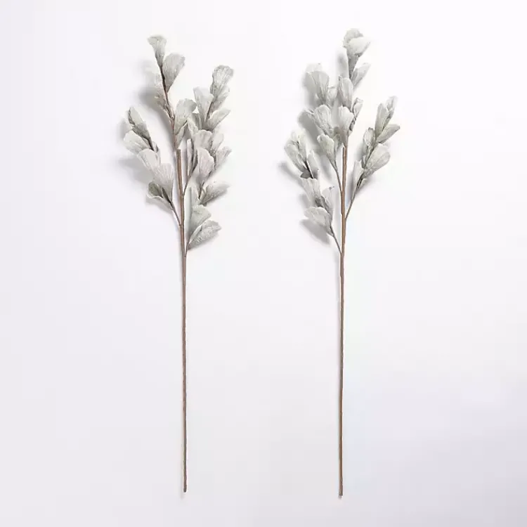 Stems & Bouquets>Kirklands Home Shell Leaf Stems, Set of 2 Gray