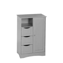 Kirklands Home Single Door 3-Drawer Cabinet Gray Discount