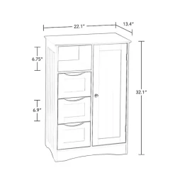 Kirklands Home Single Door 3-Drawer Cabinet Gray Discount