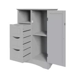 Kirklands Home Single Door 3-Drawer Cabinet Gray Discount