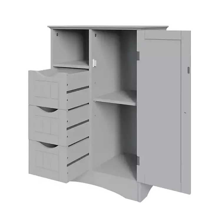 Kirklands Home Single Door 3-Drawer Cabinet Gray Discount