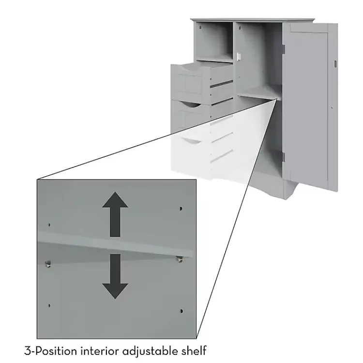 Kirklands Home Single Door 3-Drawer Cabinet Gray Discount
