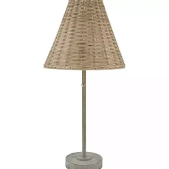 Kirklands Home Sirocco Table Lamp with Rattan Shade Gray