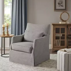 Kirklands Home Skirted Swivel Martha Stewart Accent Chair Gray Clearance