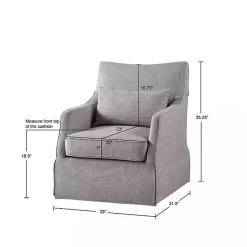 Kirklands Home Skirted Swivel Martha Stewart Accent Chair Gray Clearance