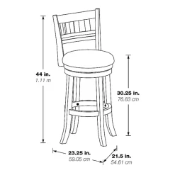 Kirklands Home Slatted Back Upholstered Swivel Bar Stool Gray Best