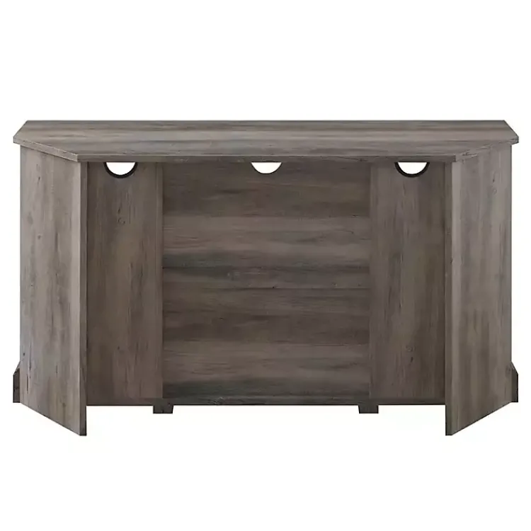 Kirklands Home Sliding Barn Doors Corner TV Stand Gray Best