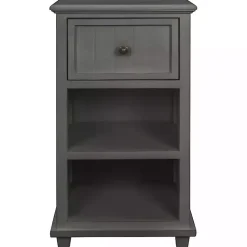 Kirklands Home Slim Wooden 2-Shelf Side Table Gray Online
