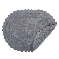 Kirklands Home Small Crochet Oval Bath Mat Gray Sale