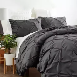 Kirklands Home Soft Pinched 3-pc. Queen Duvet Cover Set Gray Outlet