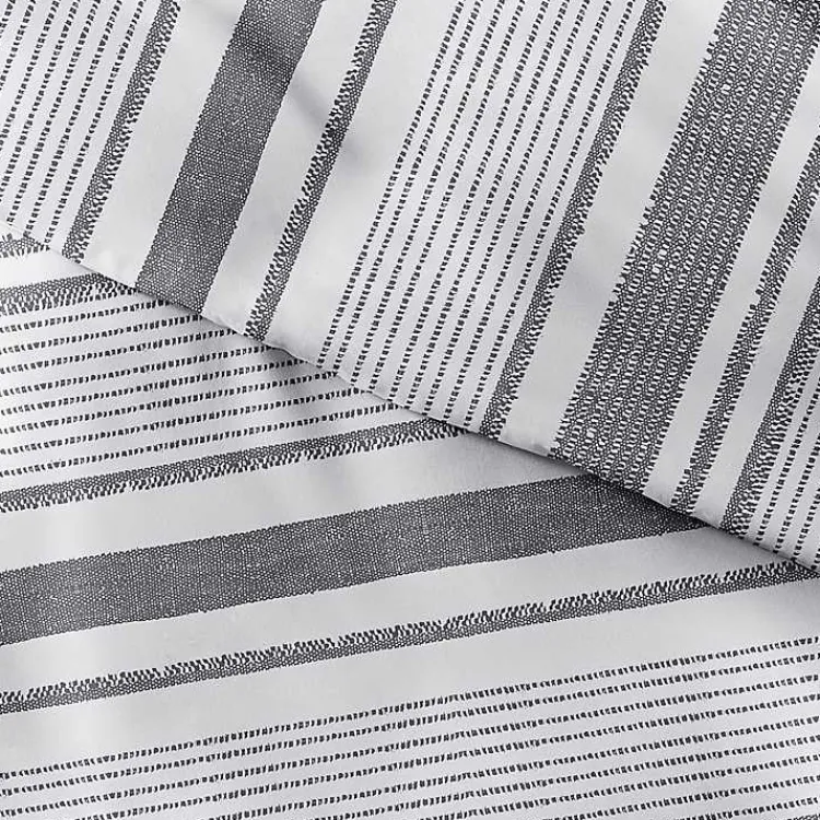 Kirklands Home Gray Soft Striped 3-Pc. Twin Duvet Cover Set Clearance