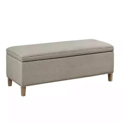 Kirklands Home Soft-Close Storage Bench Gray New
