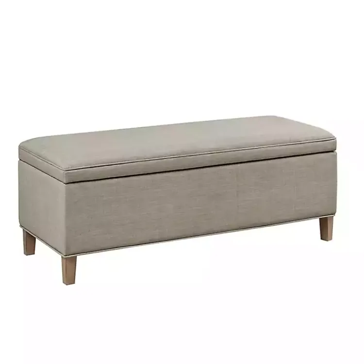 Kirklands Home Soft-Close Storage Bench Gray New