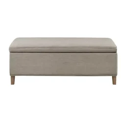 Kirklands Home Soft-Close Storage Bench Gray New
