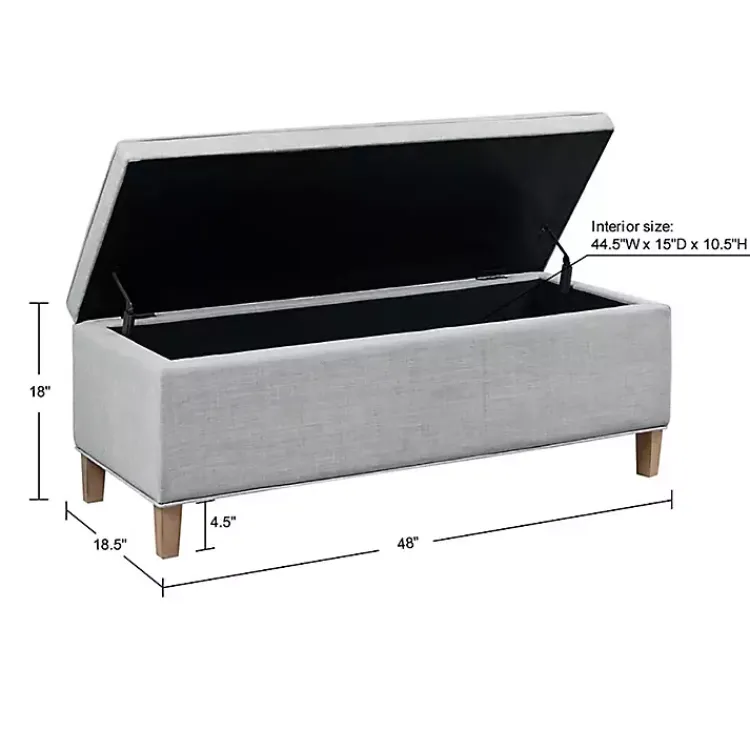 Kirklands Home Soft-Close Storage Bench Gray New