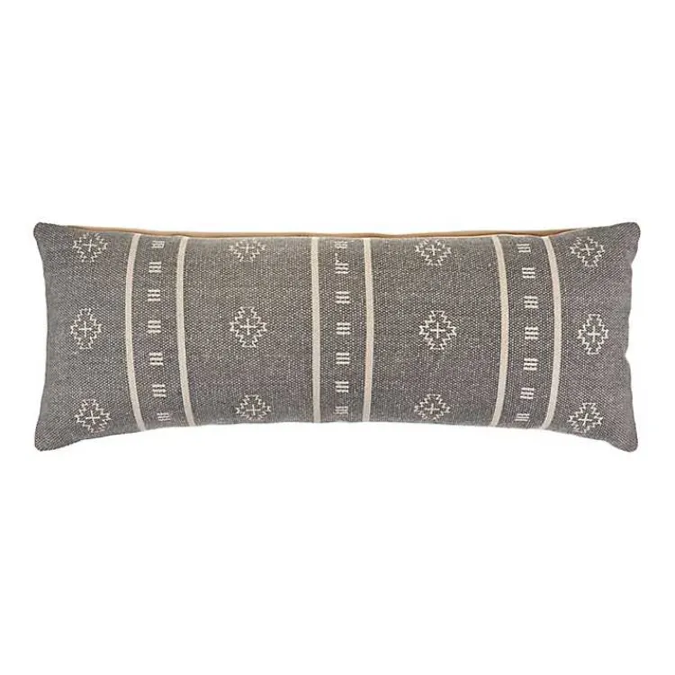 Pillows>Kirklands Home Southwestern Geo Lumbar Pillow Gray