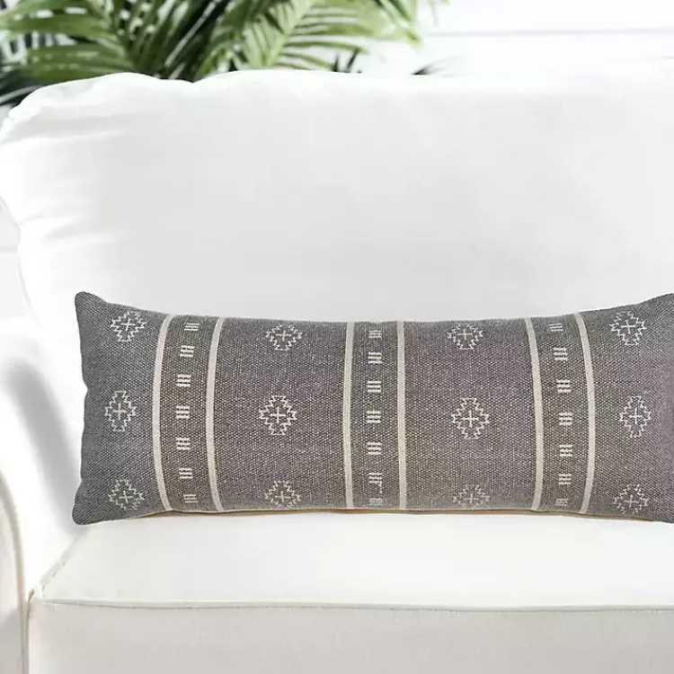 Pillows>Kirklands Home Southwestern Geo Lumbar Pillow Gray