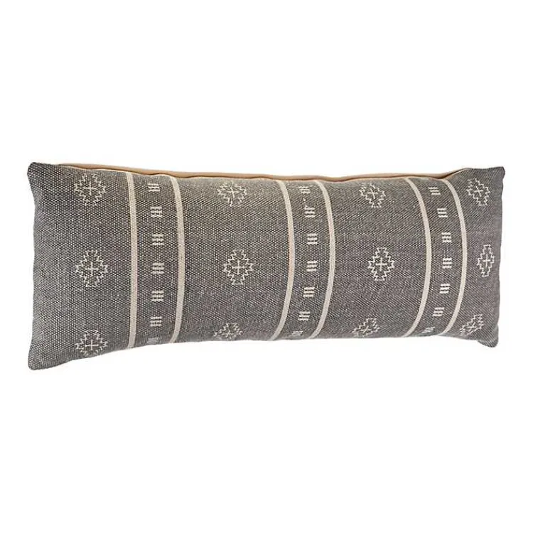 Pillows>Kirklands Home Southwestern Geo Lumbar Pillow Gray