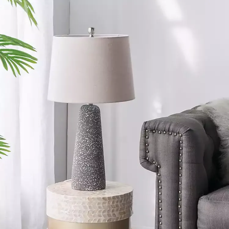 Kirklands Home Gray Speckled Stone Table Lamp Tan Discount