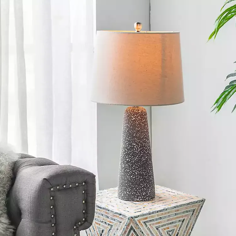 Kirklands Home Gray Speckled Stone Table Lamp Tan Discount