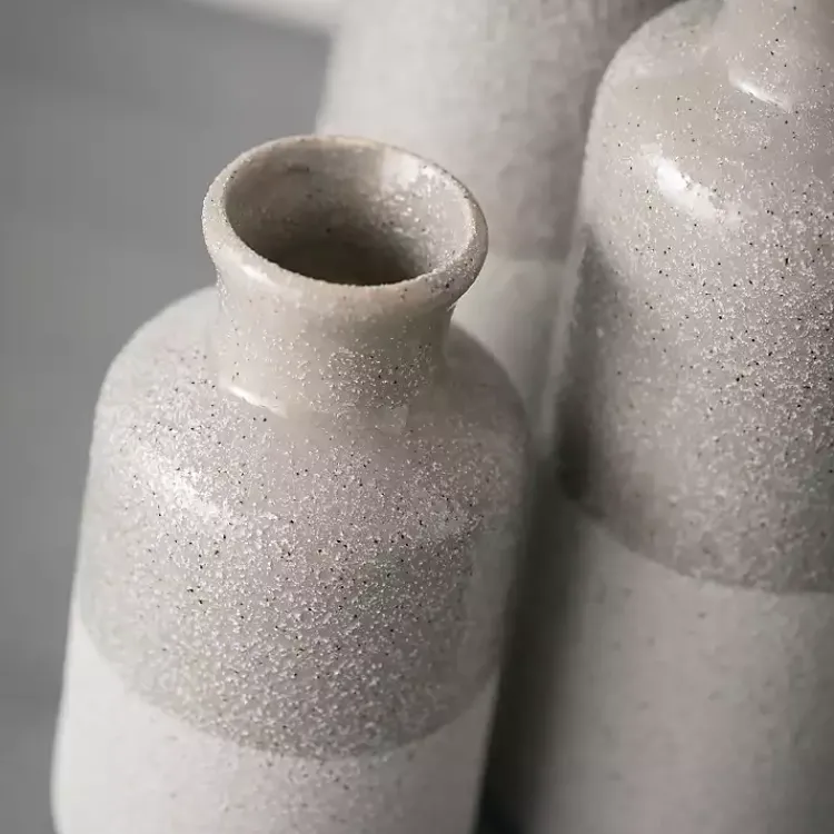 Vases>Kirklands Home Speckled Vases, Set of 3 Gray