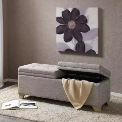 Kirklands Home Split Seat Jackson Storage Bench Gray Sale