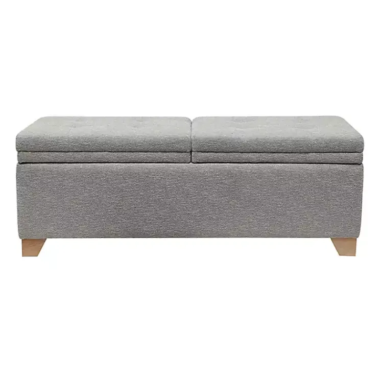 Kirklands Home Split Seat Jackson Storage Bench Gray Sale