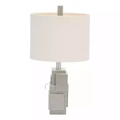 Kirklands Home Gray Stacked Blocks Table Lamp Ivory Hot