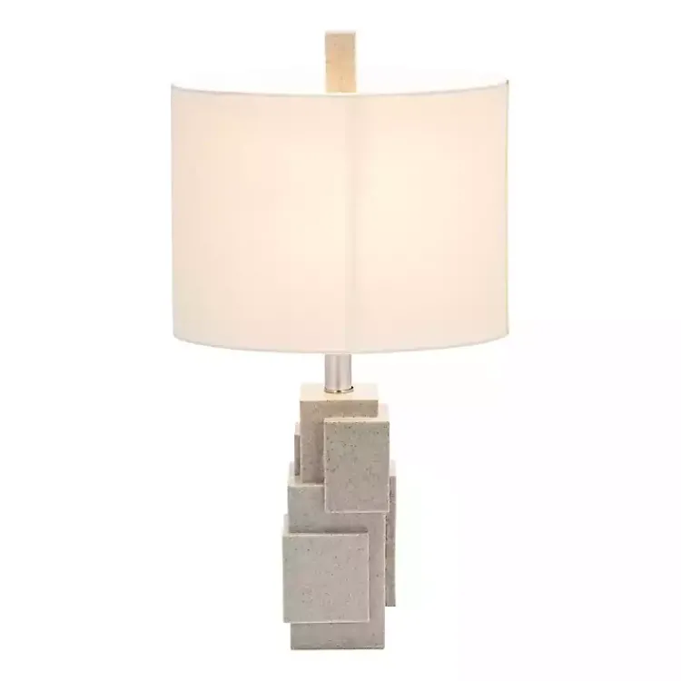 Kirklands Home Gray Stacked Blocks Table Lamp Ivory Hot
