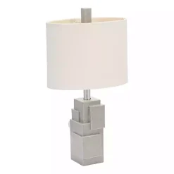 Kirklands Home Gray Stacked Blocks Table Lamp Ivory Hot