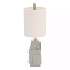 Kirklands Home Gray Stacked Blocks Table Lamp Ivory Hot