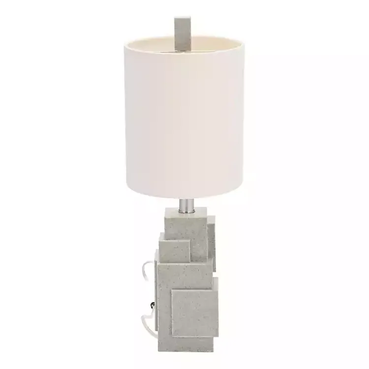 Kirklands Home Gray Stacked Blocks Table Lamp Ivory Hot