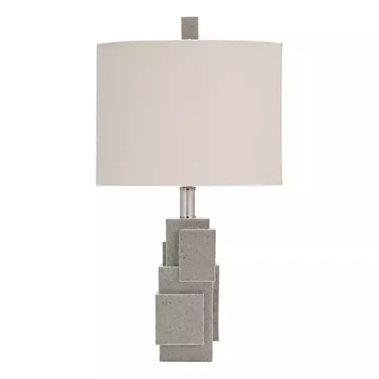Kirklands Home Gray Stacked Blocks Table Lamp Ivory Hot