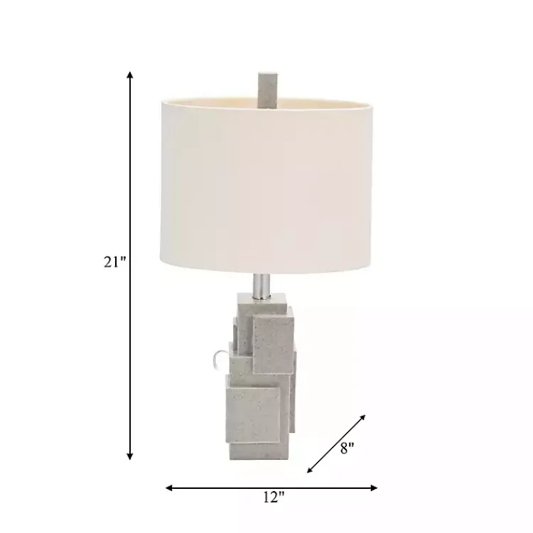 Kirklands Home Gray Stacked Blocks Table Lamp Ivory Hot