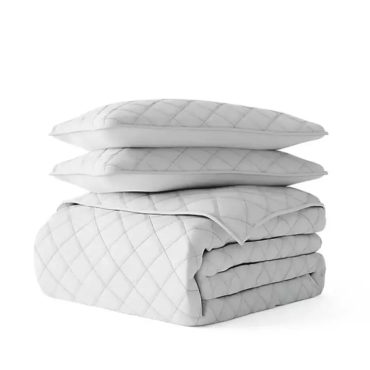 Kirklands Home Stitched Diamond 3-pc. Queen Quilt Set Gray Online