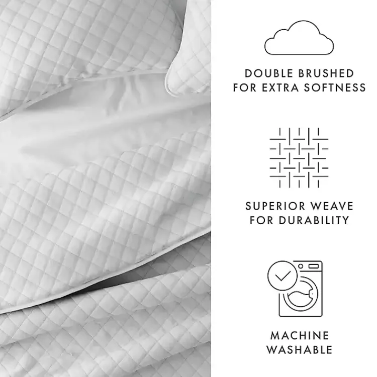 Kirklands Home Stitched Diamond 3-pc. Queen Quilt Set Gray Online