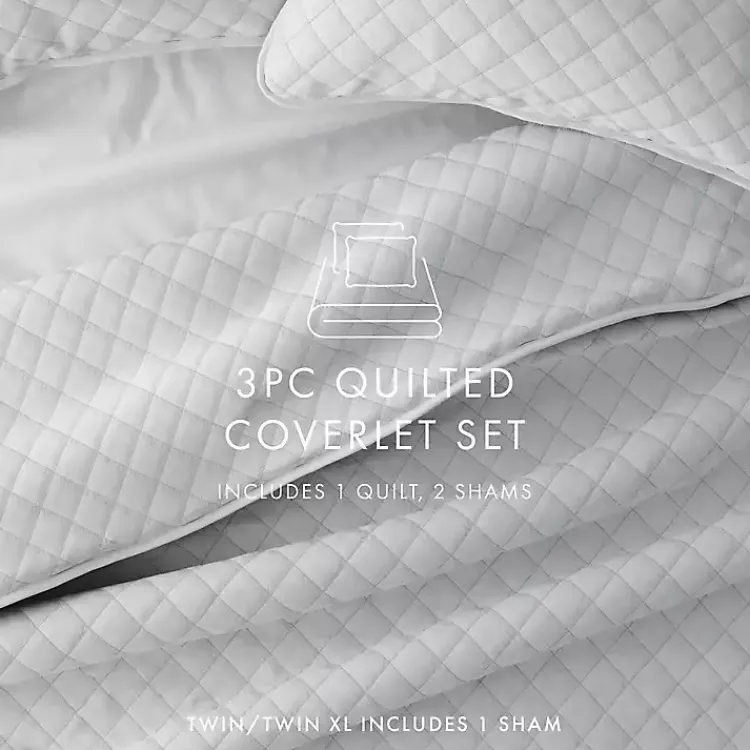 Kirklands Home Stitched Diamond 3-pc. Queen Quilt Set Gray Online