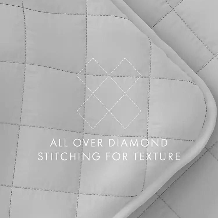 Kirklands Home Stitched Diamond 3-pc. Queen Quilt Set Gray Online