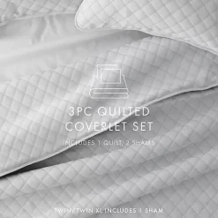 Kirklands Home Stitched Diamond 3-pc. King Quilt Set Gray Online