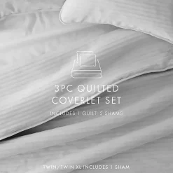 Kirklands Home Stitched Stripes 3-pc. King Quilt Set Gray Hot
