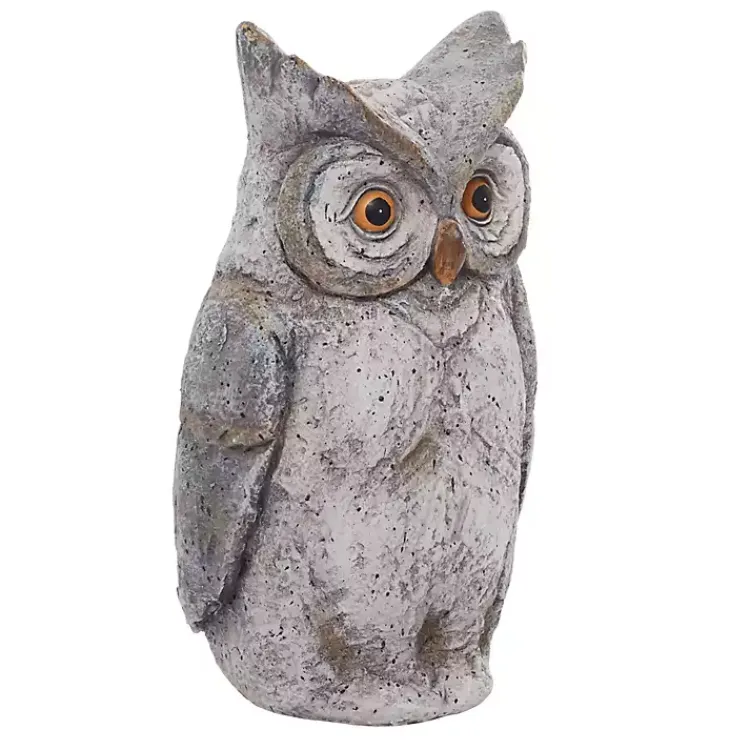 Kirklands Home Stone Owl Statue Gray New