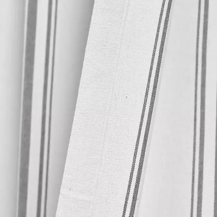 Kirklands Home Stripe Farmhouse Curtain Panel Set, 95 in. Gray Sale