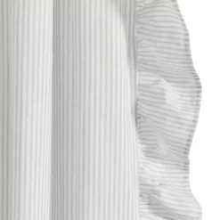 Kirklands Home Gray Stripe Ruffled Curtain Panel Set, 84 in.