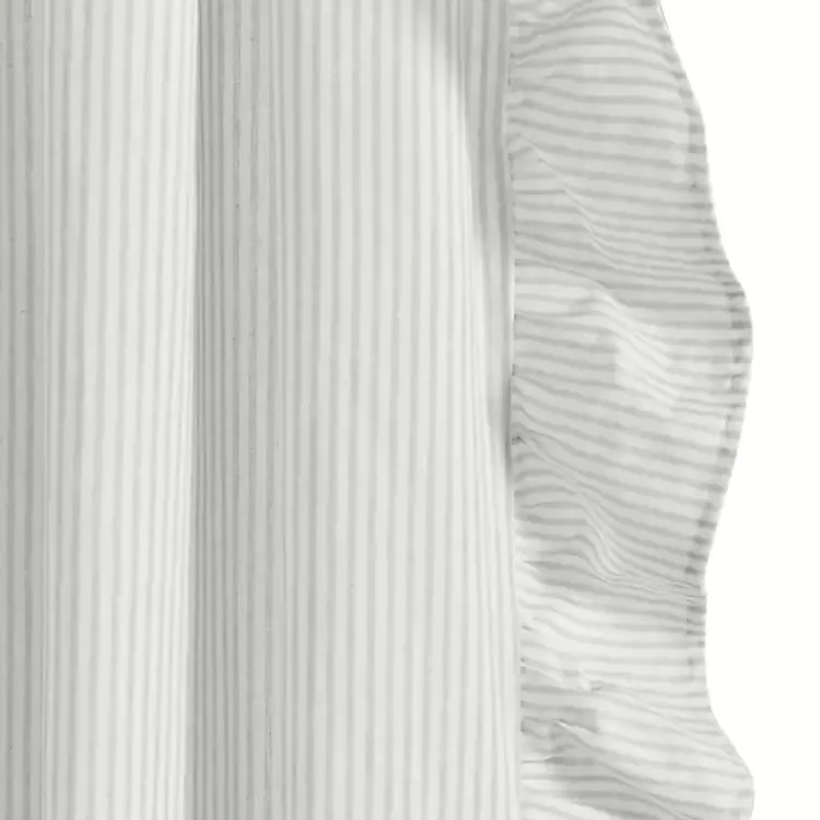 Kirklands Home Gray Stripe Ruffled Curtain Panel Set, 84 in.