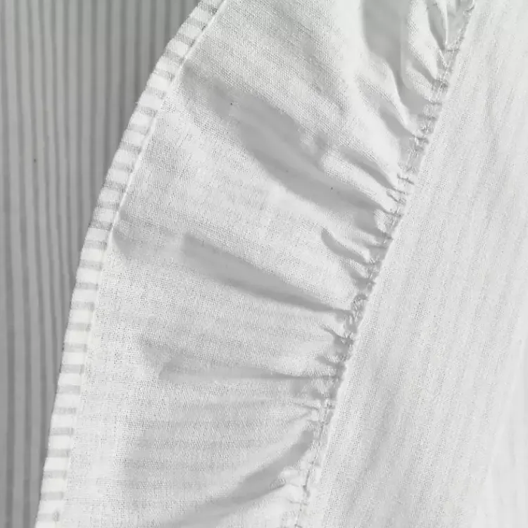 Kirklands Home Gray Stripe Ruffled Curtain Panel Set, 84 in.