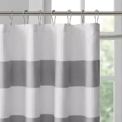 Kirklands Home Stripe Waffle Weave Shower Curtain Gray Sale